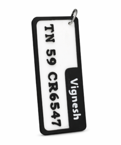 Custom 3D Printed Number Plate Keychain