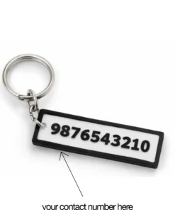Alternative view of Custom Double-Sided Vehicle Number Keychain